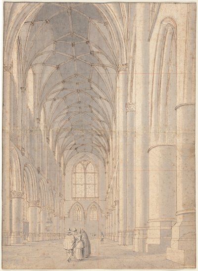 Pyhän Bavon kirkon sisustus, Haarlem tekijältä Pieter Jansz Saenredam
