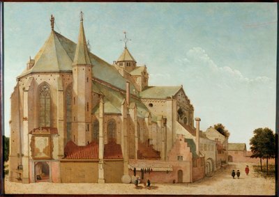 St. Mariakerk, Utrecht, Alankomaat (öljy puulle) tekijältä Pieter Jansz Saenredam