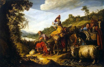Abraham tiellä Kanaaniin tekijältä Pieter Lastman