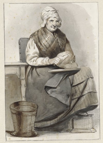 istuva nainen tekijältä Pieter Marinus van de Laar (attributed to)