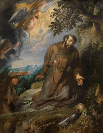 Pyhä Franciscus vastaanottamassa Stigmataa, noin 1630-1634. tekijältä Pieter Paul Rubens