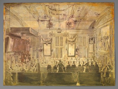 Jäähyväiset Englannin kuninkaalle Kaarle II:lle Mauritshuisissa Haagissa tekijältä Pieter Philippe