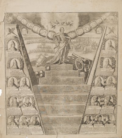 Pietarin sotilaallisen kunnian apoteoosi, 1717 tekijältä Pieter Pickaert