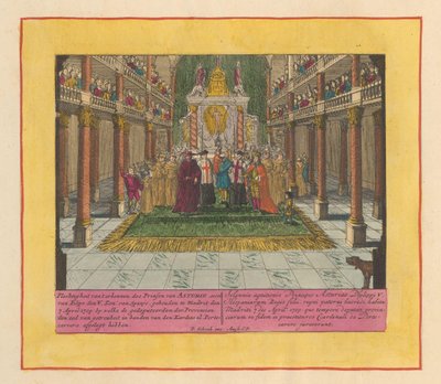 Ludvig Philipin, Asturian prinssin ja Espanjan kuninkaan Philip V:n pojan tunnustus, 1709 Asturian prinssin, Philip de V. konin pojan, tunnustamisen juhlallinen juhla. Espanjan, pidettiin Madridissa 7. huhtikuuta 1709, jossa edustajat PR tekijältä Pieter Schenk (I)