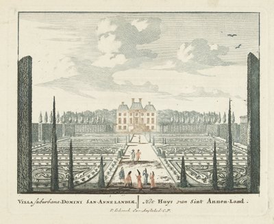 Näkymä maalaistalosta Clingendael Haagissa Gesichte van het Famous Loo kuten muut kuninkaalliset talot (sarjan nimi) Admirandorum quadruplex spectaculum (sarjan nimi) tekijältä Pieter Schenk (I)