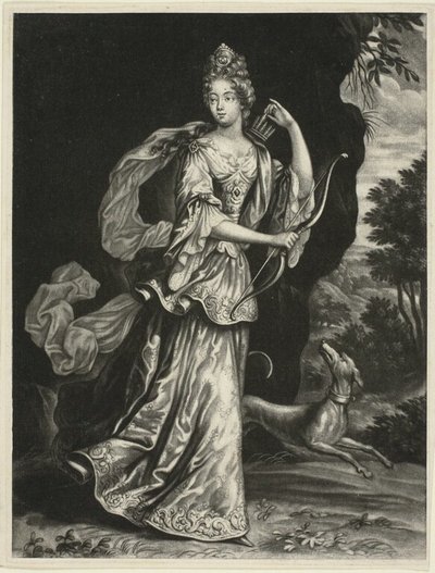 Anne Catharine Mouy, Broglian kreivitär, jumalattarena Dianana. tekijältä Pieter Schenk