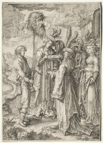 Daavid Goljatin pään kanssa, 1620-1630. tekijältä Pieter Serwouters
