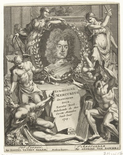Euroopan Mercuryn nimilehti, 1705 tekijältä Pieter Sluyter