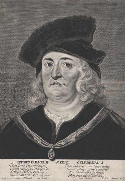 Theophrastus Paracelsuksen muotokuva, 1615-43. tekijältä Pieter Soutman