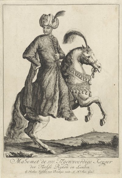 Ottomaanien valtakunnan sulttaani Mehmet IV:n ratsastusmuotokuva tekijältä Pieter Stevens (vermeld in 1689)