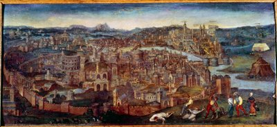 Näkymä Roomaan. Pieter Brueghelin maalaus sanoo vanhaa (tai vanhaa tekijältä Pieter Bruegel the Elder