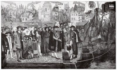 Sokerikauppa, Antwerpen, noin 1510-20 (kaiverrus). tekijältä Pieter Verhaert