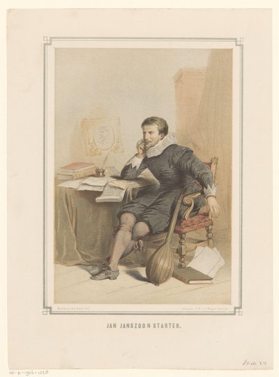 Jan Janszoon Aloittaja kirjoituspöytänsä ääressä tekijältä Pieter Wilhelmus van de Weijer