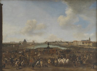 Näkymä Pariisiin Place Dauphine -aukiolta tekijältä Pieter Wouwerman
