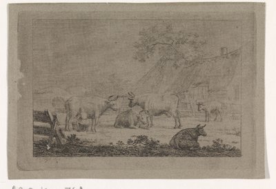 Maatila, jossa on lehmiä tekijältä Pieter de Goeje