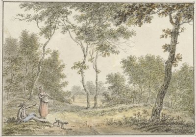 Metsämaisema hahmoilla tekijältä Pieter de Goeje