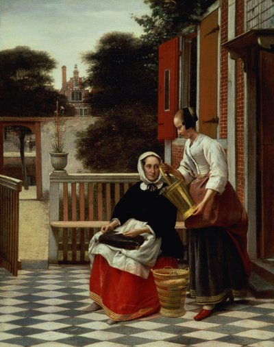 Mistress ja hänen piika tekijältä Pieter de Hooch