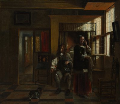Sisustus nuoren parin kanssa, luultavasti n. 1662-65. tekijältä Pieter de Hooch
