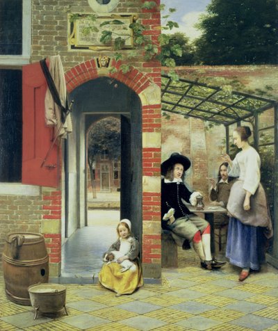 Delftin talon piha tekijältä Pieter de Hooch