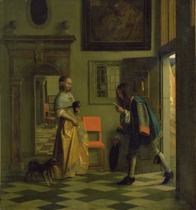 Sanansaattaja, n. 1669 tekijältä Pieter de Hooch