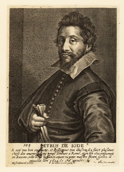 Pieter de Jode vanhemman muotokuva, flaamilainen taidegraafikko, piirtäjä, kustantaja ja taidemaalari tekijältä Pieter de II Jode