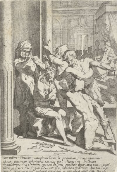 Doornenkroning van Christus Passie van Christus (sarjan nimi) Passion and Resurrection (sarjan nimi) tekijältä Pieter de Jode (I)