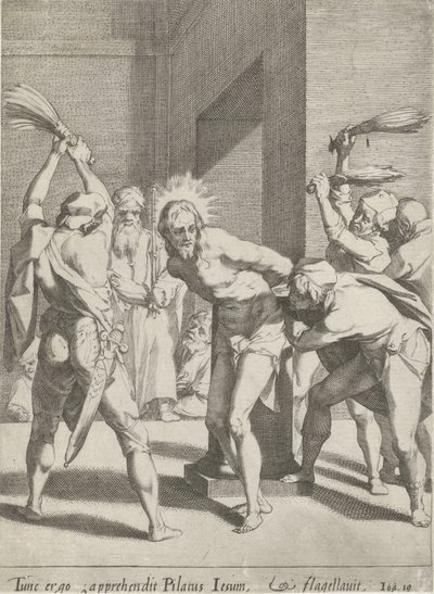 Geseling van Christus Passie van Christus (sarjan nimi) Passion and Resurrection (sarjan nimi) tekijältä Pieter de Jode (I)