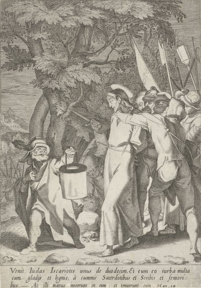 Gevangenneming van Christus Passie van Christus (sarjan nimi) Passion and Resurrection (sarjan nimi) tekijältä Pieter de Jode (I)