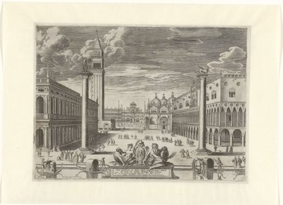 Näkymä Piazzettalle Venetsiassa, 1585 Vrbs Venetvm vt Nvlli (...) (otsikko esineessä) tekijältä Pieter de Jode (I)