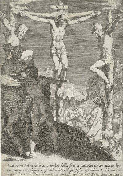 Kruising van Christus Passie van Christus (sarjan nimi) Passion and Resurrection (sarjan nimi) tekijältä Pieter de Jode (I)