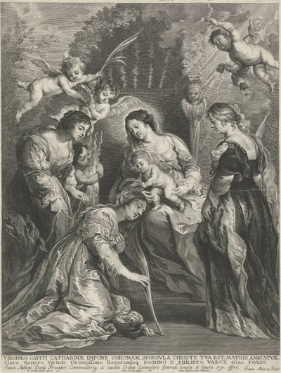 Kristus-lapsi kruunaa H. Catharinan tekijältä Pieter de Jode (II)