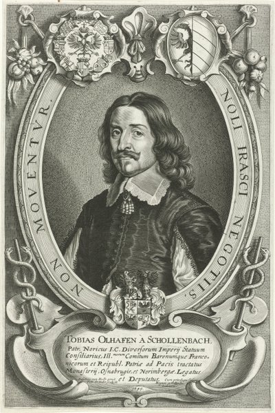 Tobias Oelhafen van Schöllenbachin muotokuva Celeberrimi Legati (sarjan nimi) tekijältä Pieter de Jode (II)
