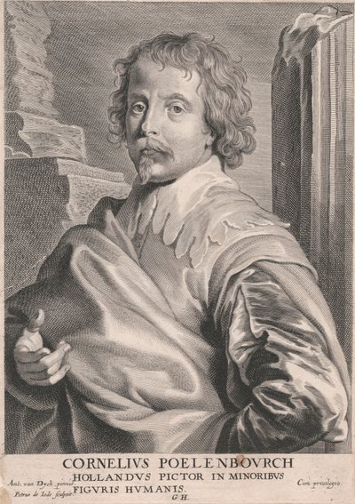 Cornelius Poelenbourch, hollantilainen alaikäisten taidemaalari, ihmishahmot tekijältä Pieter de Jode