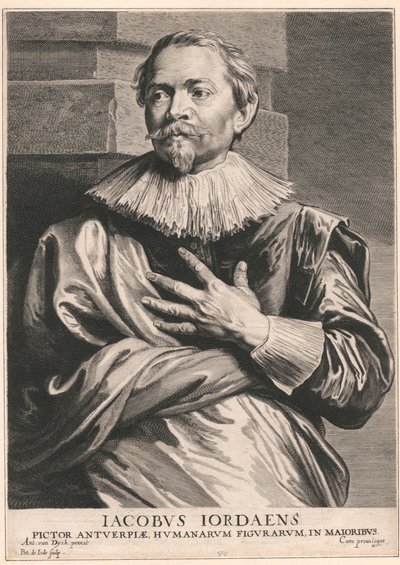 Jacobus Jordaens, antwerpenilainen ihmishahmojen maalari, pääaineissa tekijältä Pieter de Jode