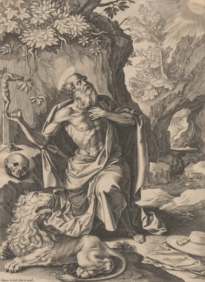 Saint Jerome,.n.d., n.d.. tekijältä Pieter de Jode
