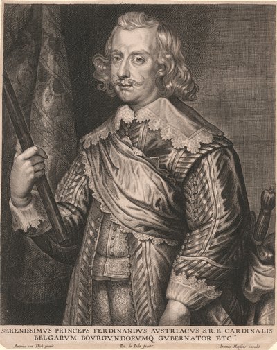 Rauhallisin Itävallan prinssi Ferdinand S.R.E. Belgian kardinaali, Burgundin kuvernööri jne. tekijältä Pieter de Jode