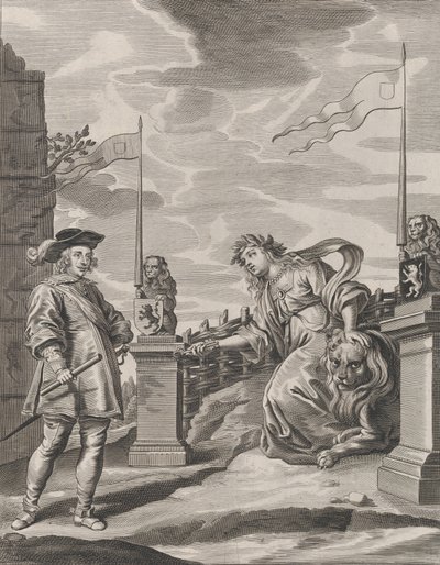 Levy 6: Ferdinand vastaanottamassa Gentin kaupungin avaimet Guillielmus Becanuksen teoksesta "Se...", 1636. tekijältä Pieter de Jode II