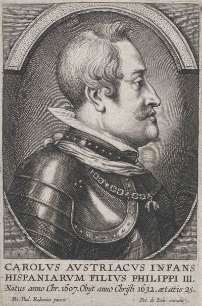 Itävallan Kaarle, Espanjan Infanten muotokuva profiilissa oikealla, n. 1650. tekijältä Pieter de Jode II