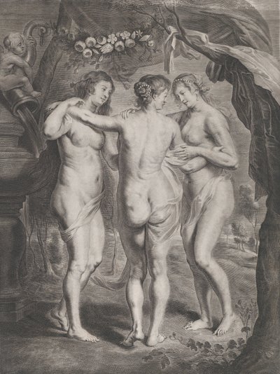 Kolme armoa, n. 1630-45. tekijältä Pieter de Jode II