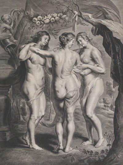 Kolme armoa, n. 1630-74. tekijältä Pieter de Jode II