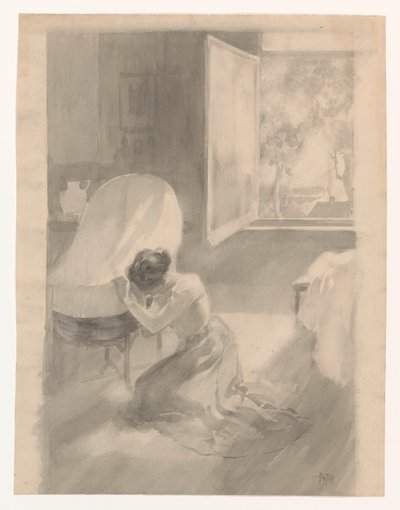 Äiti pinnasängyssä tekijältä Pieter de Josselin