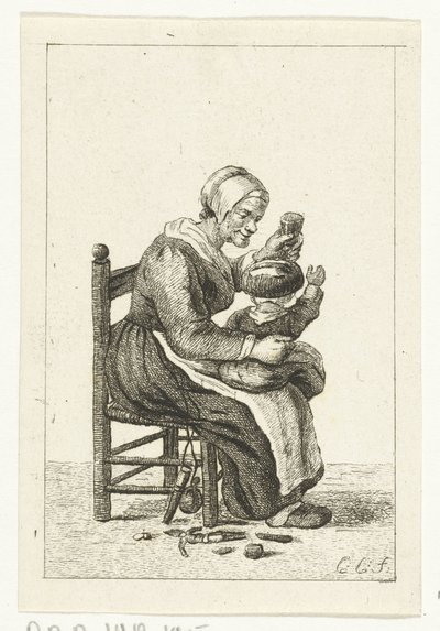 Nainen lapsi sylissään tekijältä Pieter de Mare