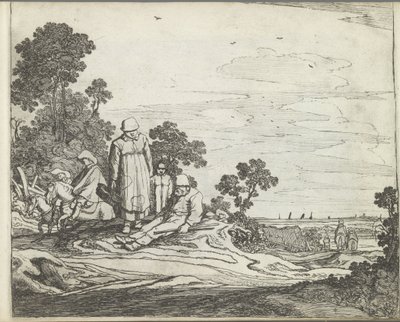 Maisema ratsastajien kanssa Maisemat hahmoilla (sarjan nimi) Luonnon peili ja piirustuskoulu (...) (sarjan nimi) tekijältä Pieter de Molijn
