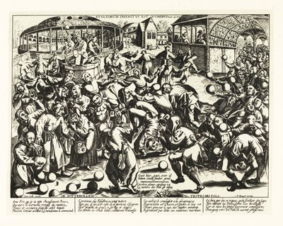Tyhmien festivaali, keskiaika.1906 (litografia) tekijältä Pieter the Elder (after) Bruegel