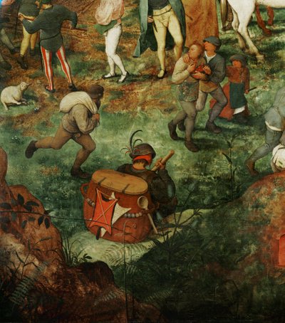 Jeesus kantaa ristiä (maalaus tammipuulle) tekijältä Pieter the Elder Bruegel