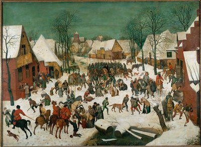 Viattomien joukkomurha (maalaus tammipuulle) tekijältä Pieter the Elder Bruegel