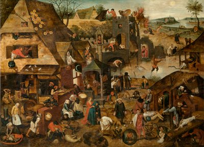 Sananlaskut (öljy) tekijältä Pieter the Younger Brueghel