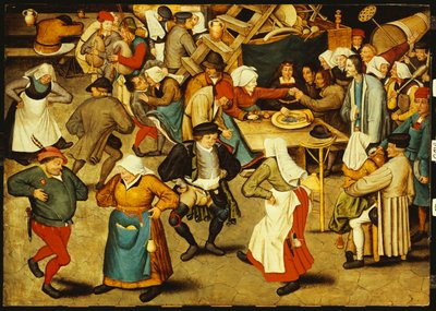 Häätanssi sisätiloissa tekijältä Pieter Brueghel the Younger