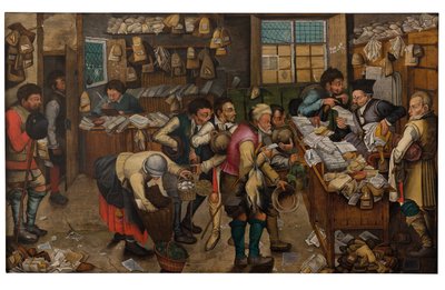 Kymmenysten maksaminen (öljy paneelille) tekijältä Pieter the Younger Brueghel