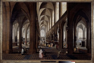 Antwerpenin katedraalin sisäkuva Pieter Neefs Jeunen maalauksesta (1620-1675) tekijältä Pieter the Younger Neefs